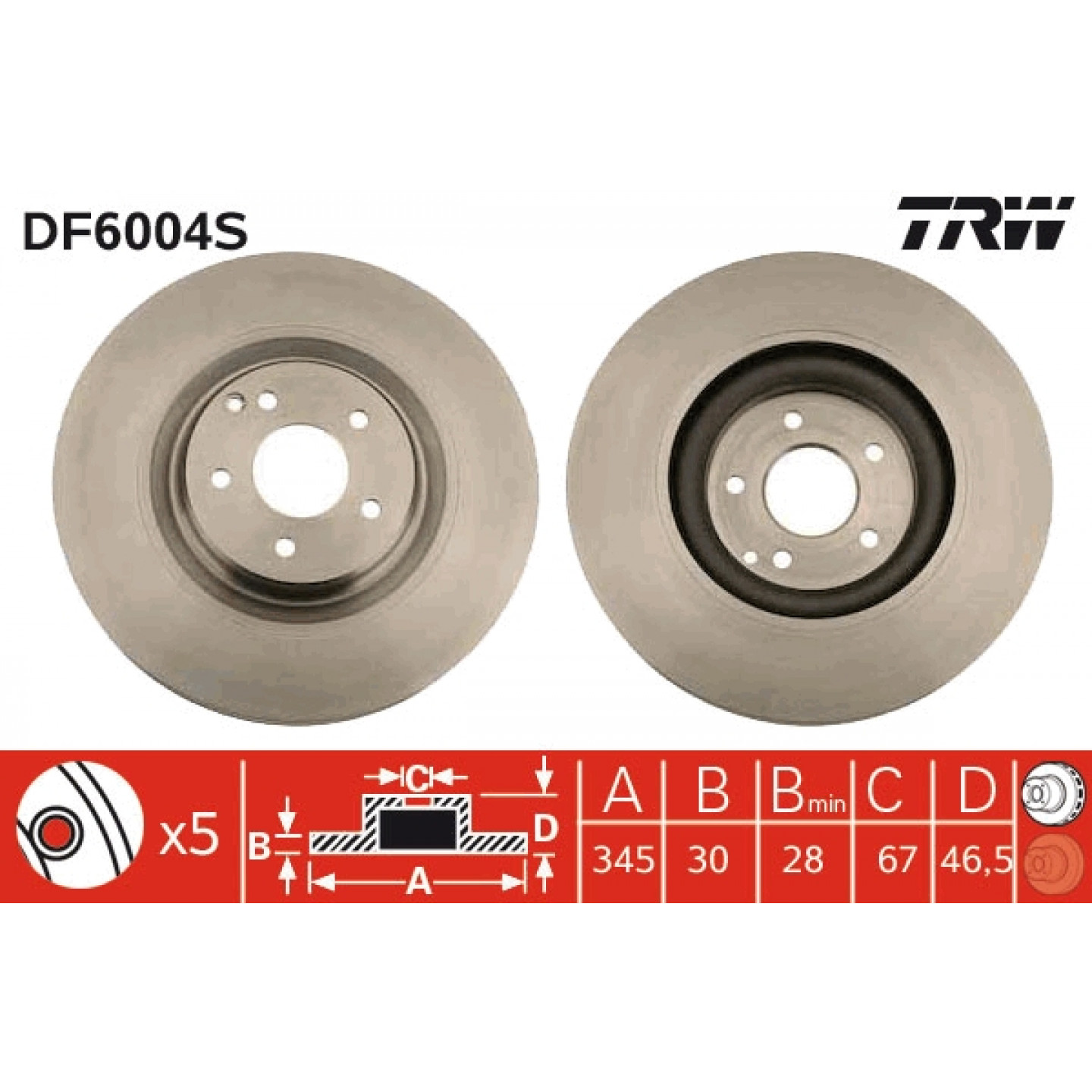 Bremseskive TRW DF6004S