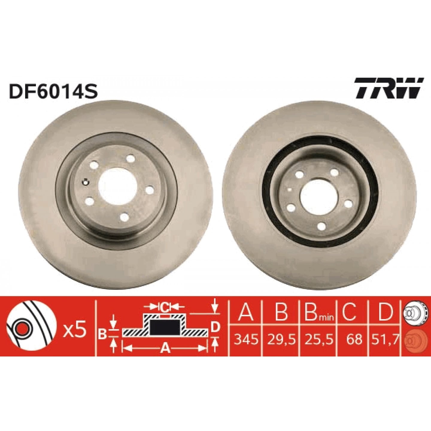 Bremseskive TRW DF6014S