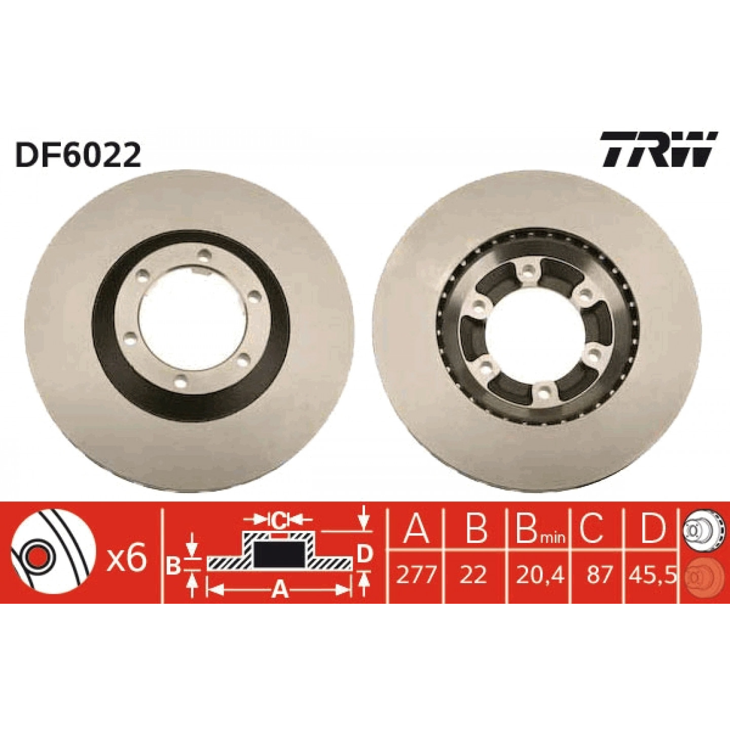 Disque de frein TRW DF6022