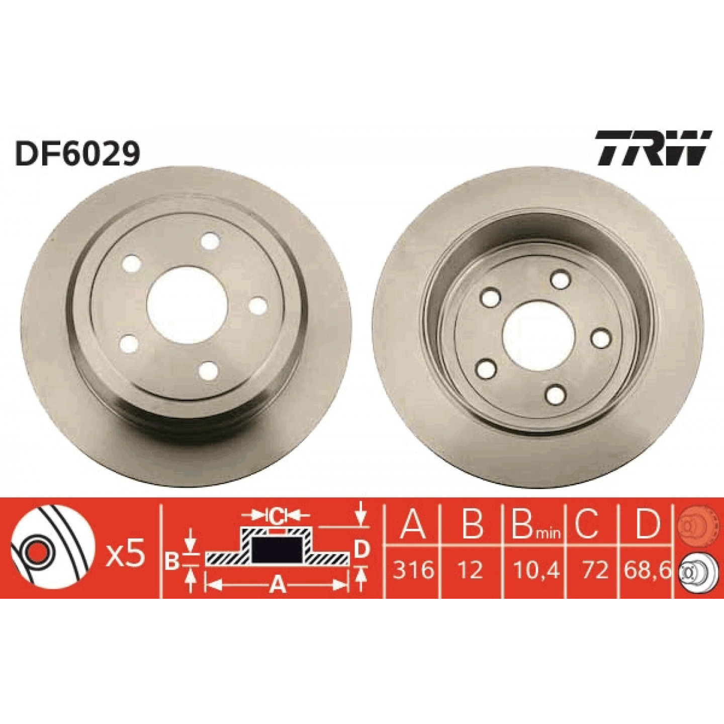 Brzdový kotouč TRW DF6029