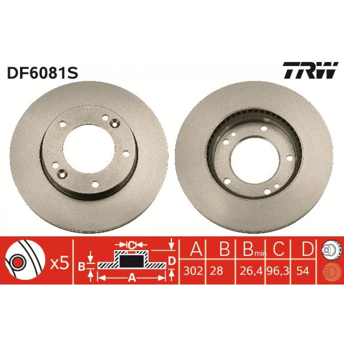 Remschijf TRW DF6081S