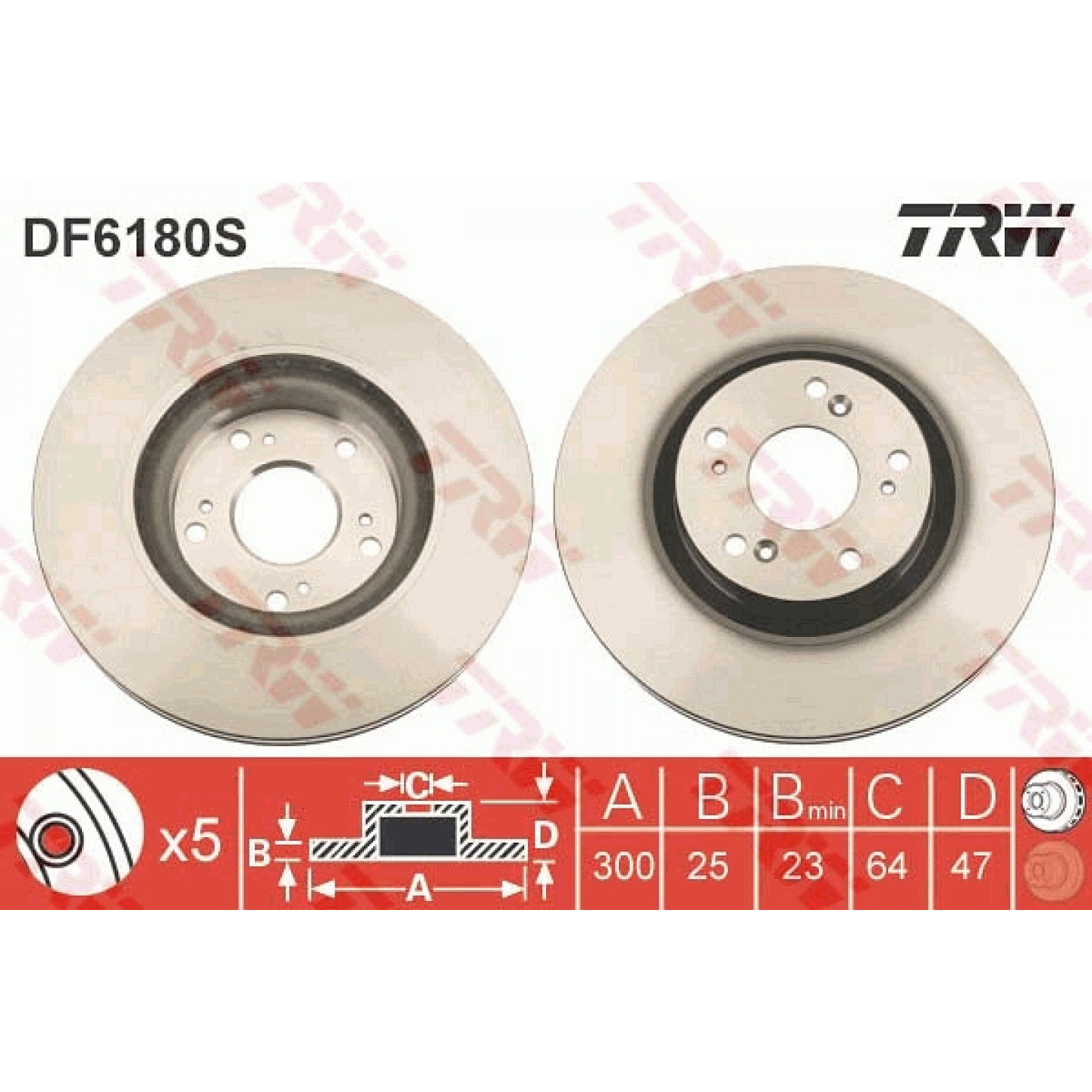 Remschijf TRW DF6180S