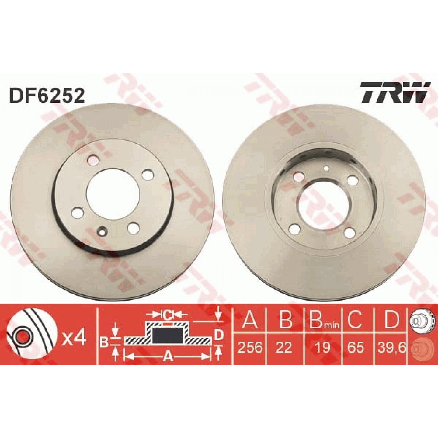 Bremseskive TRW DF6252