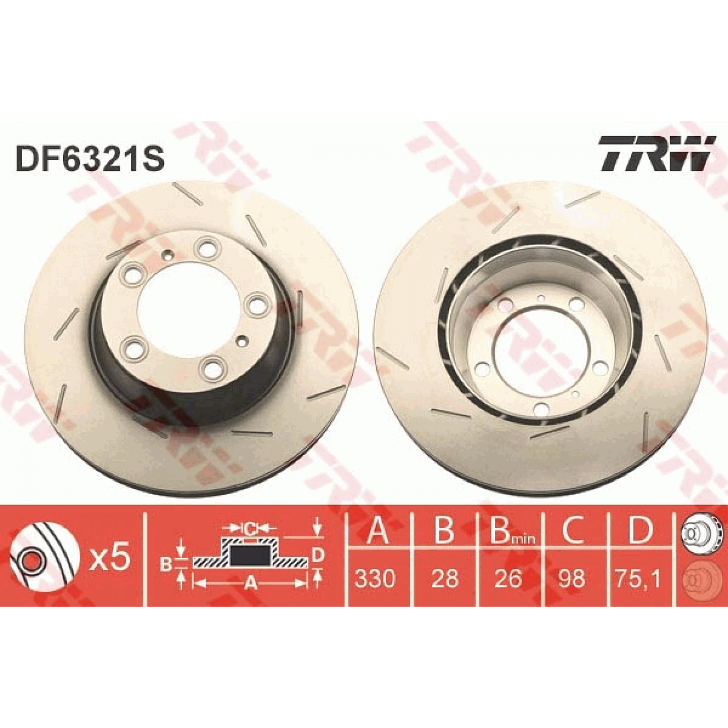 Disque de frein TRW DF6321S