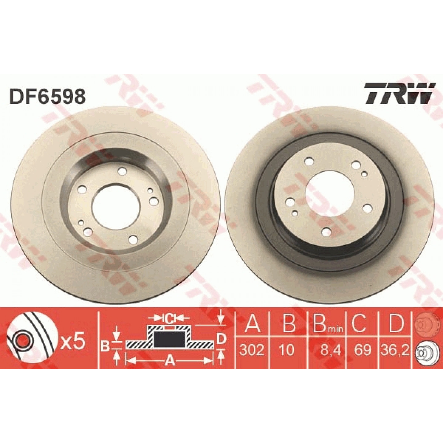Bremseskive TRW DF6598