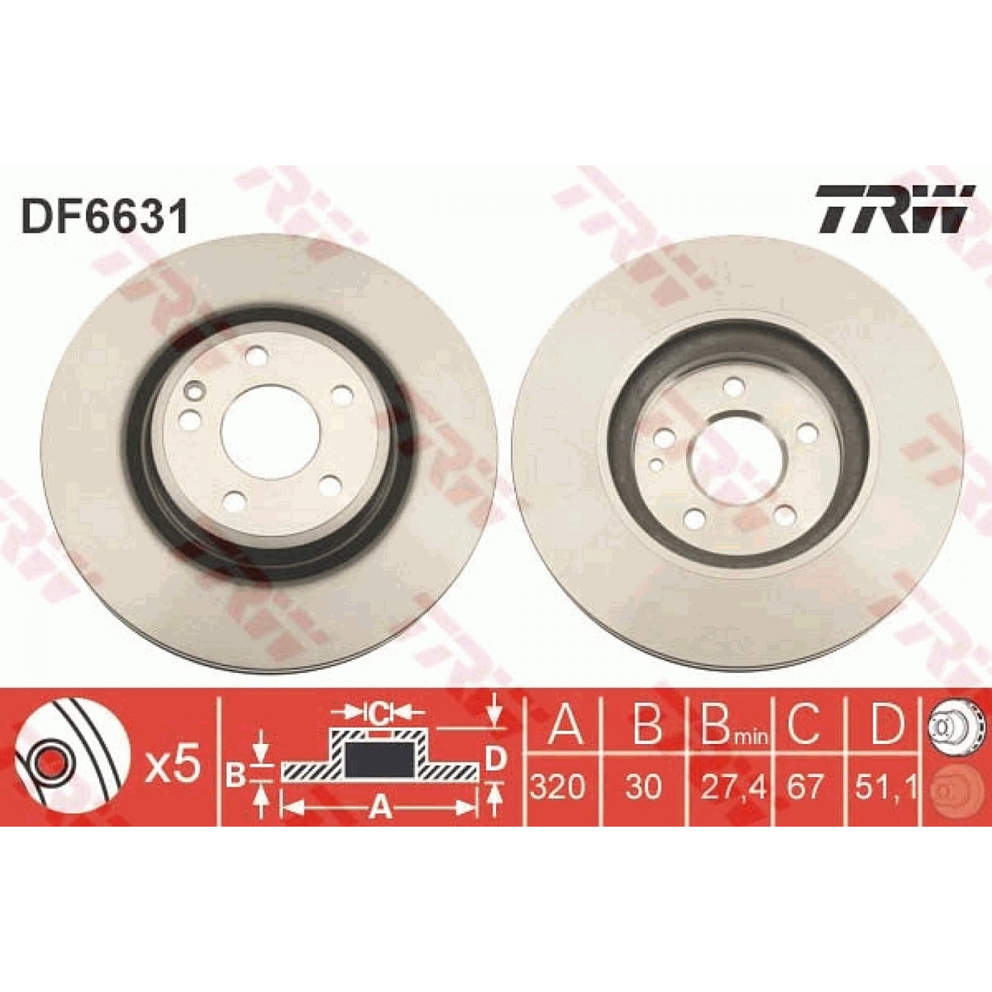 Brzdový kotouč TRW DF6631