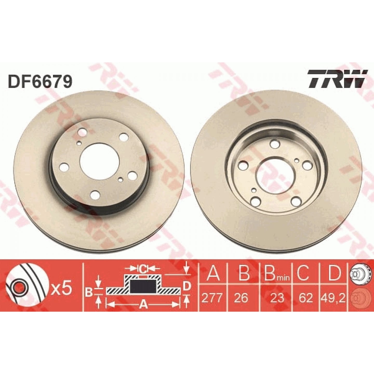 Disque de frein TRW DF6679
