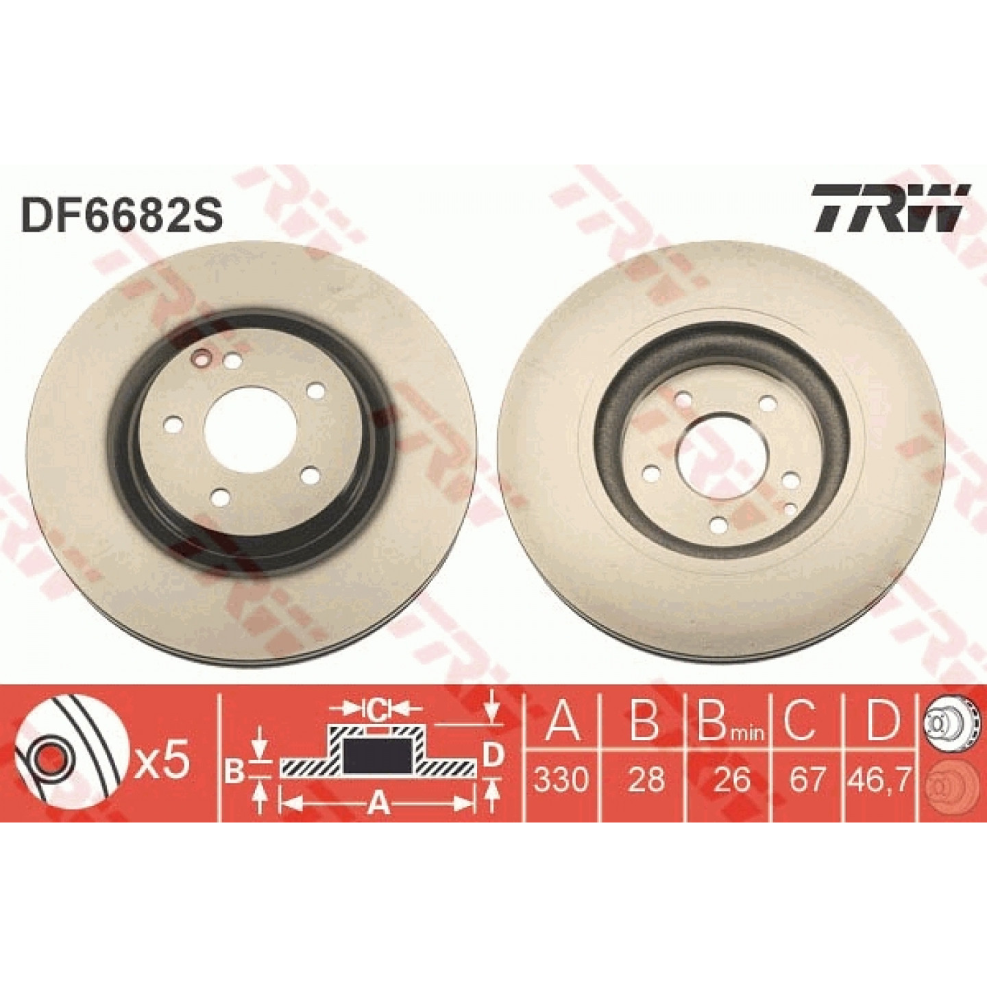 Disque de frein TRW DF6682S