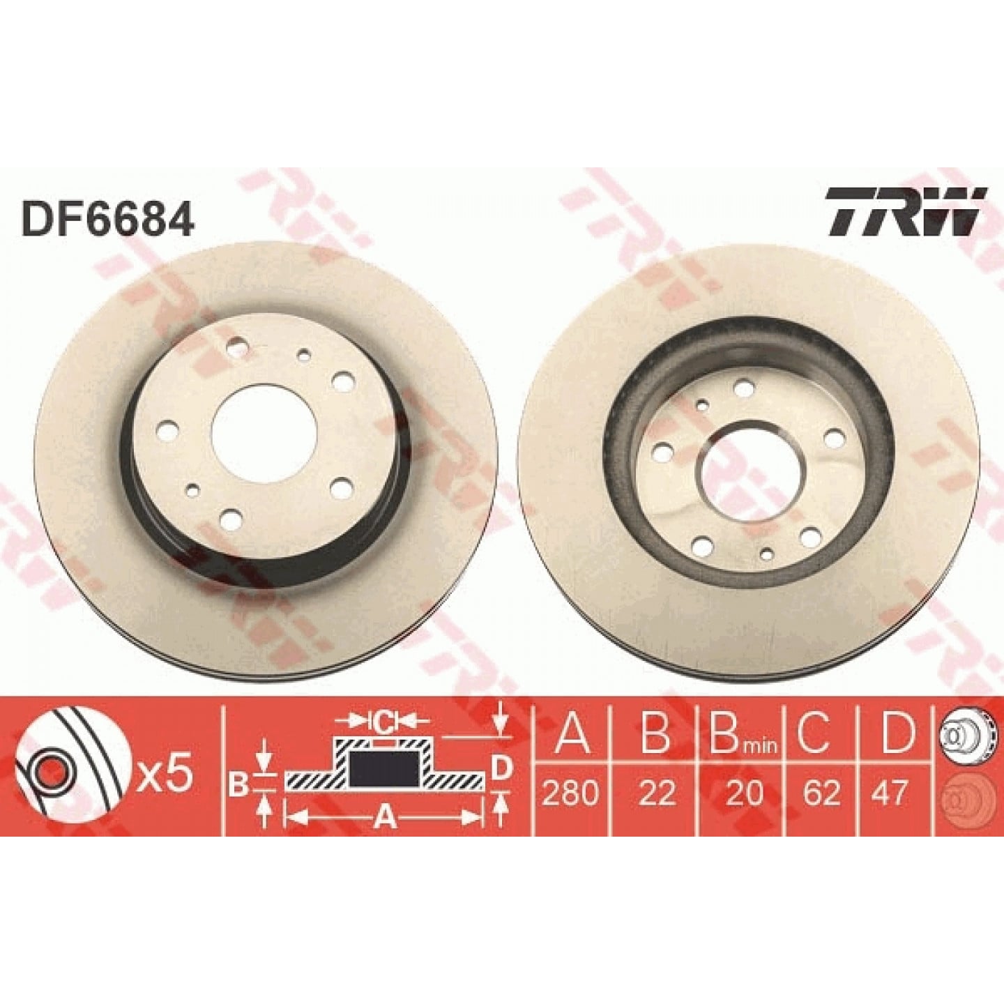 Bremseskive TRW DF6684