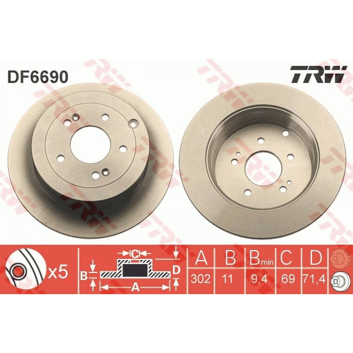 Brzdový kotouč TRW DF6690