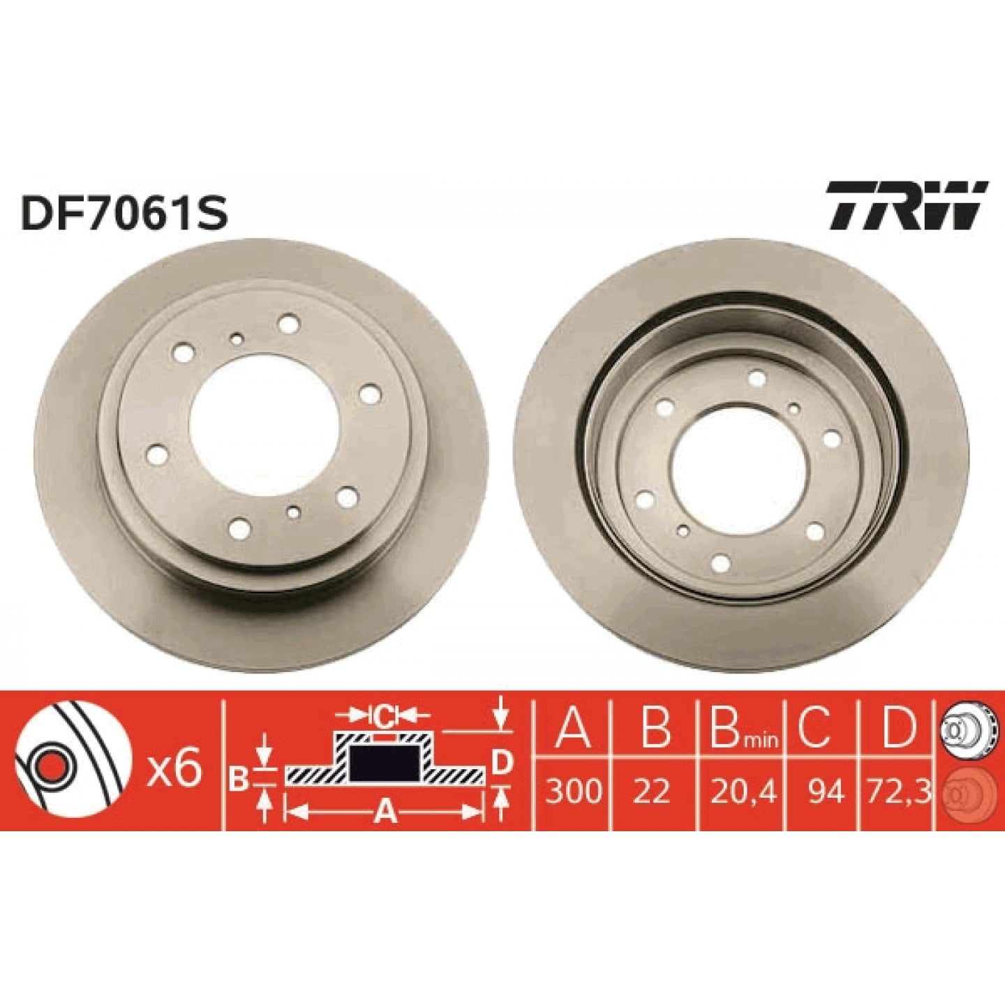 Brzdový kotouč TRW DF7061S