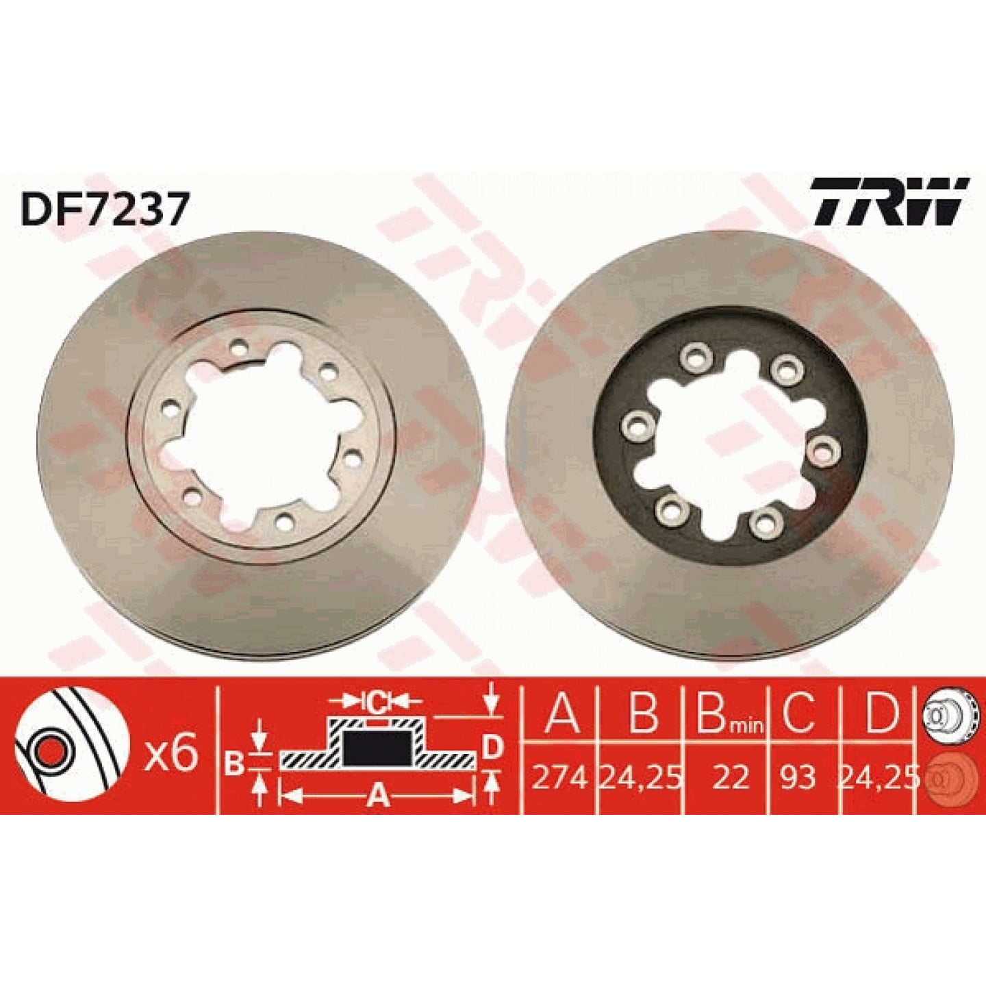 Bremseskive TRW DF7237