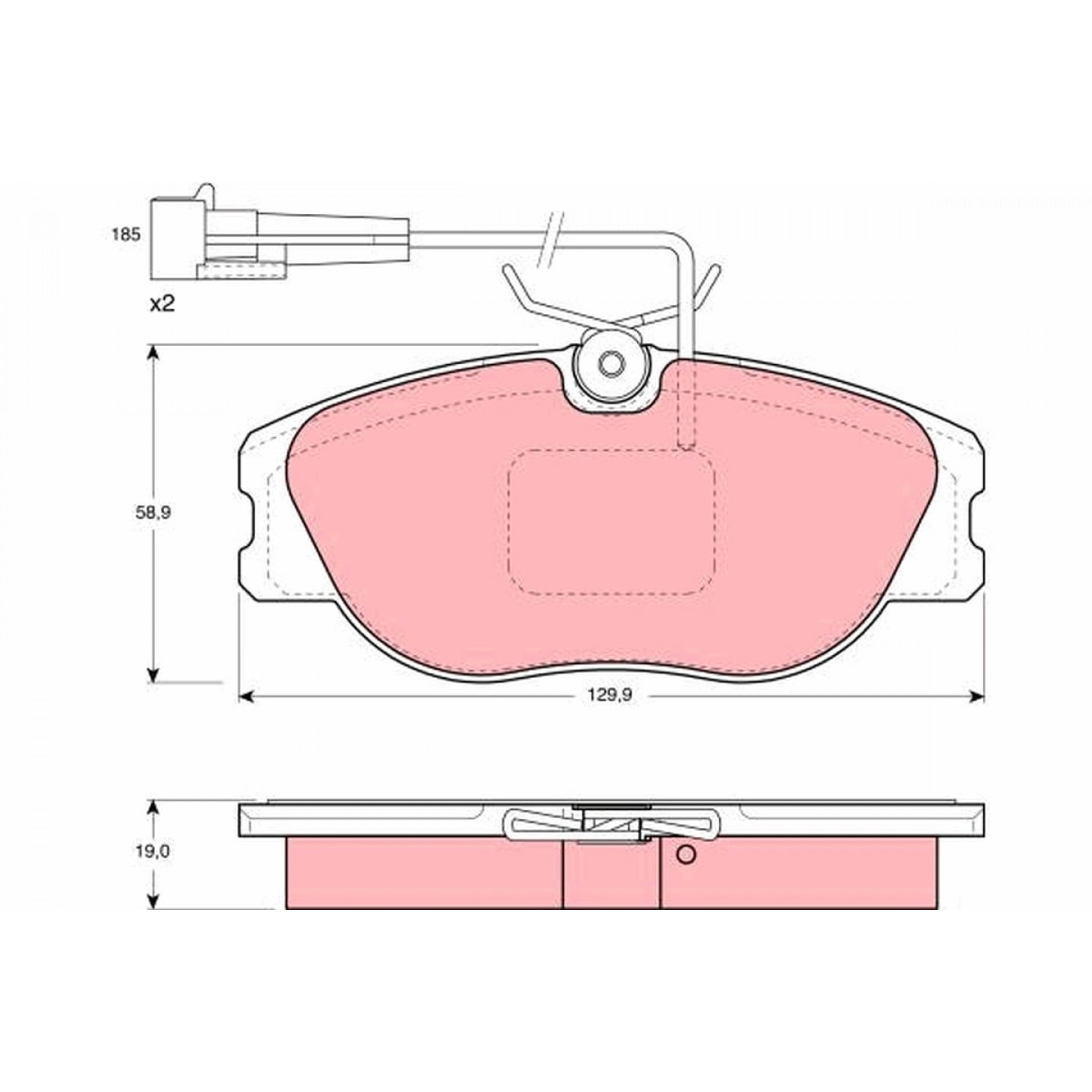 Kit de plaquettes de frein, frein à disque TRW GDB1058