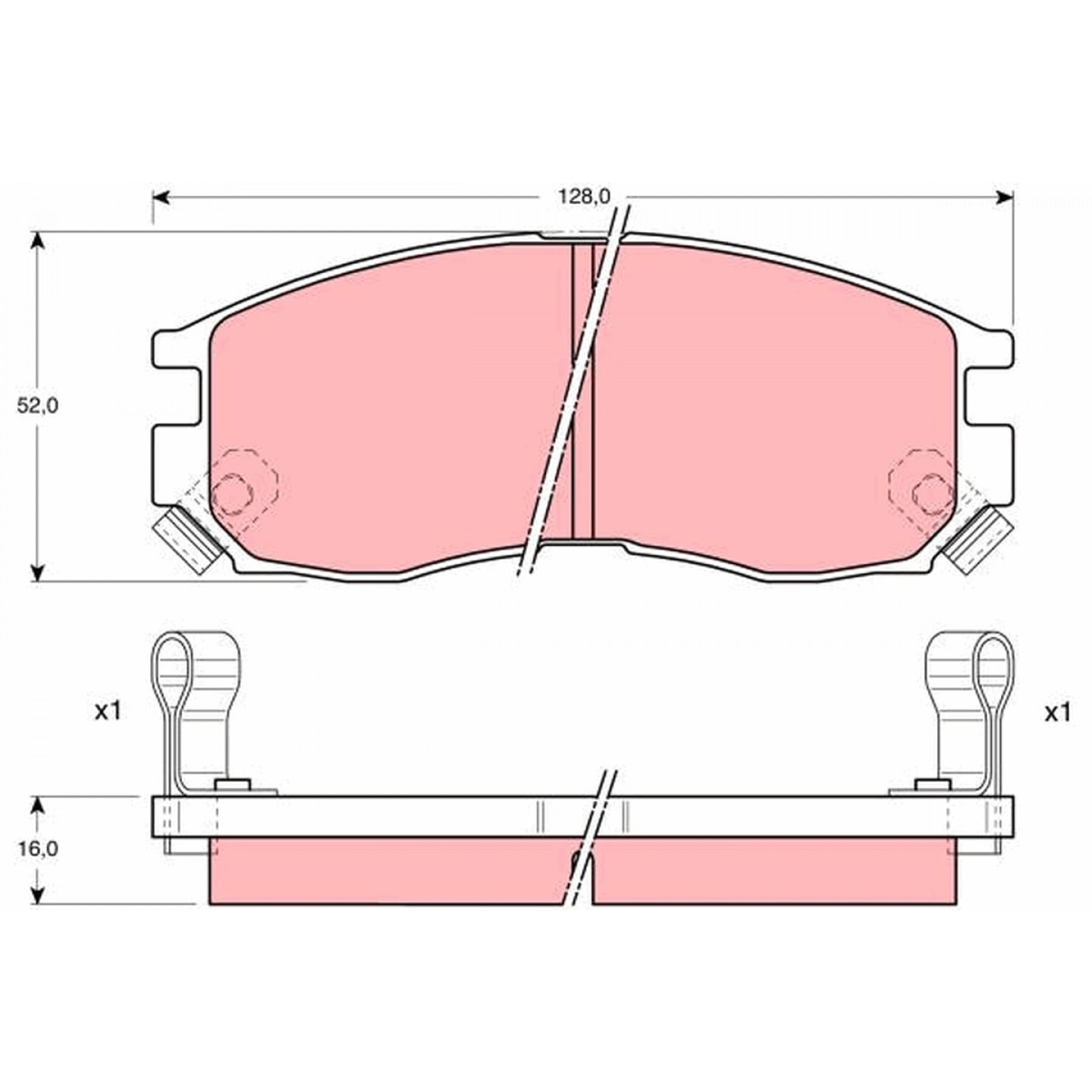 Kit de plaquettes de frein, frein à disque TRW GDB1128