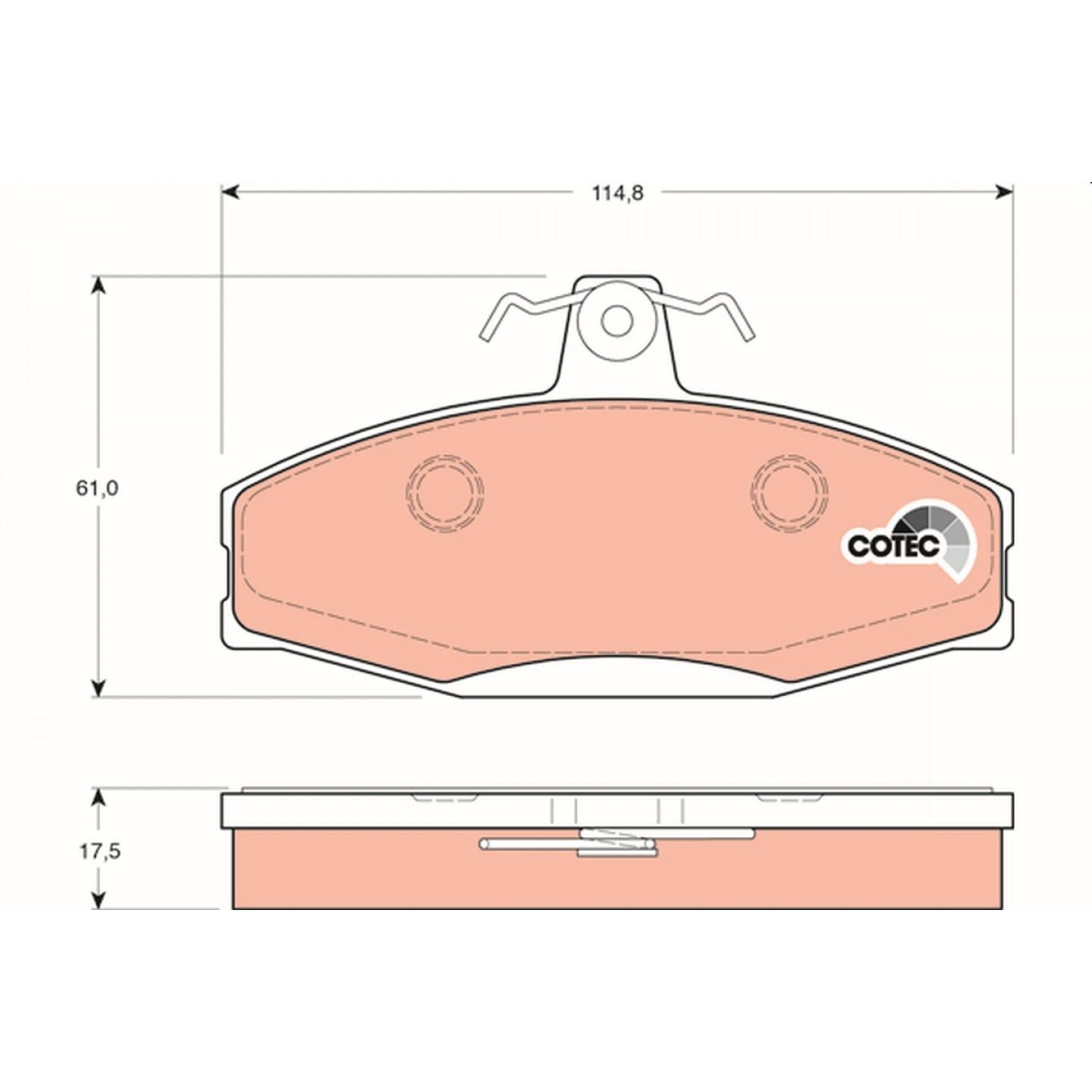 Kit de plaquettes de frein, frein à disque TRW GDB1280