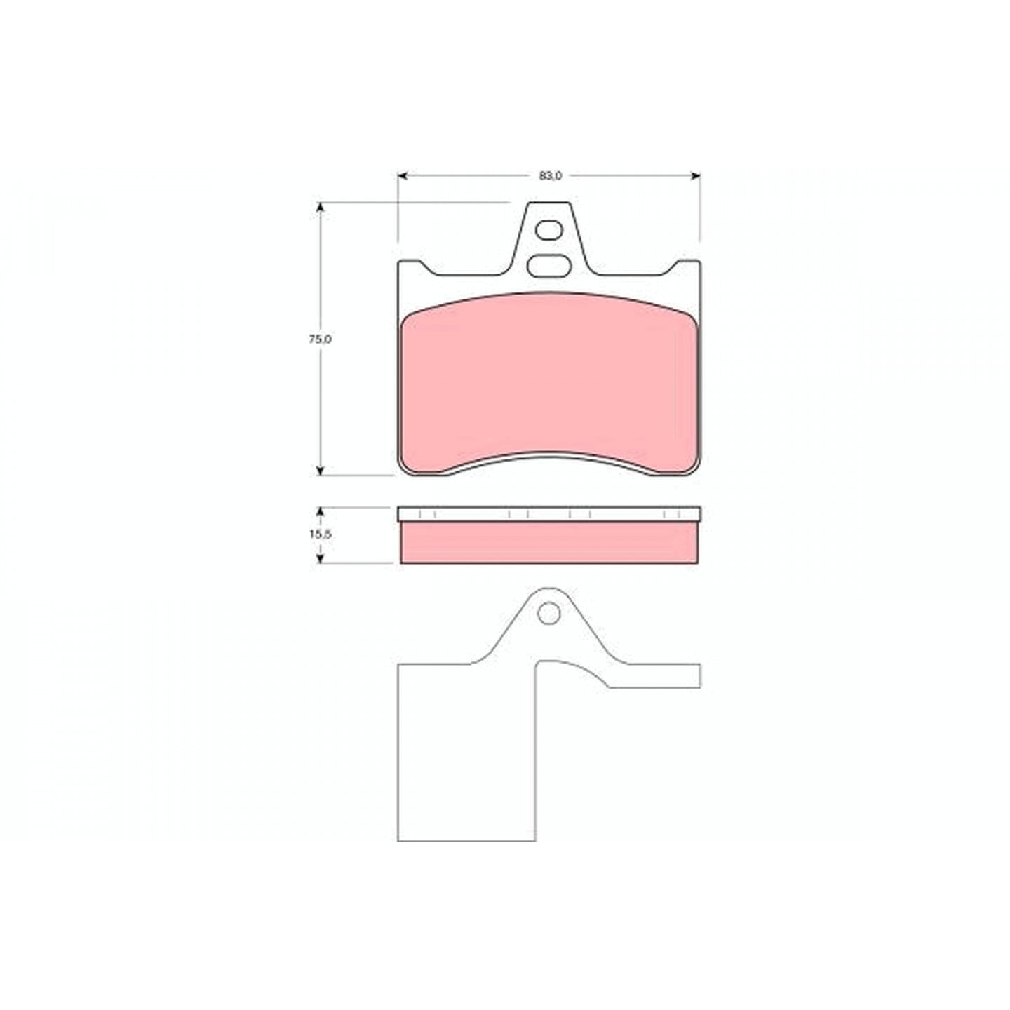 Kit de plaquettes de frein, frein à disque TRW GDB1284