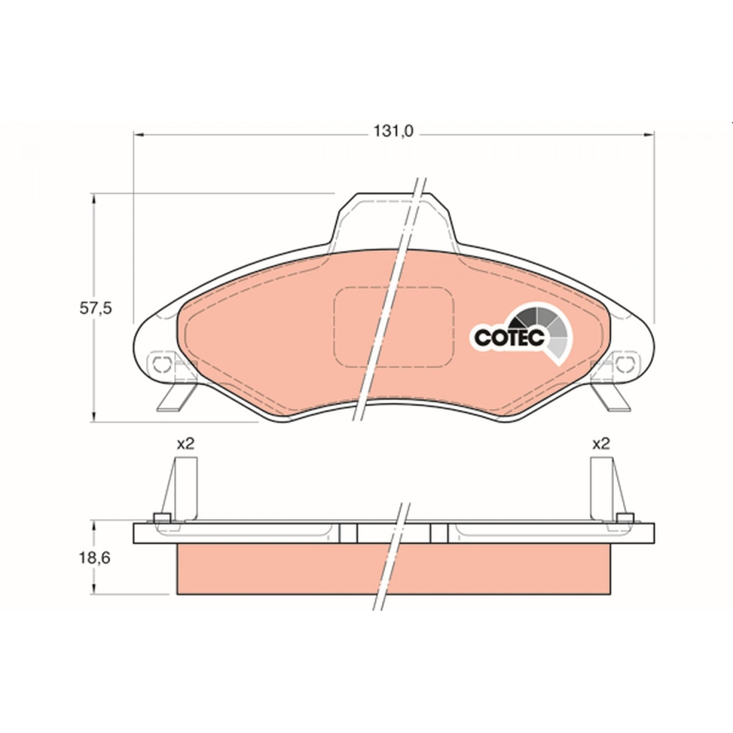 Kit de plaquettes de frein, frein à disque TRW GDB1349