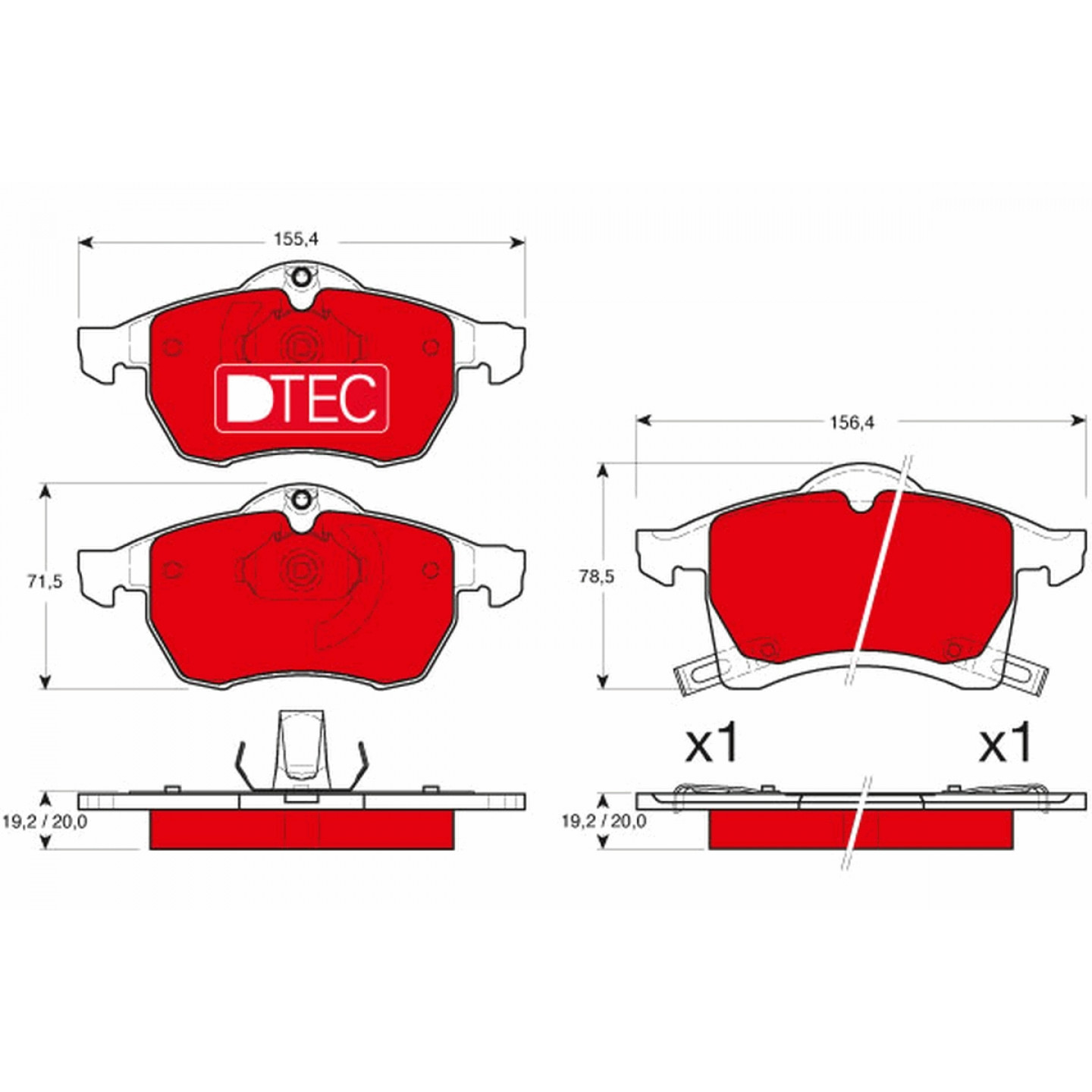 Kit de plaquettes de frein, frein à disque TRW GDB1350DTE