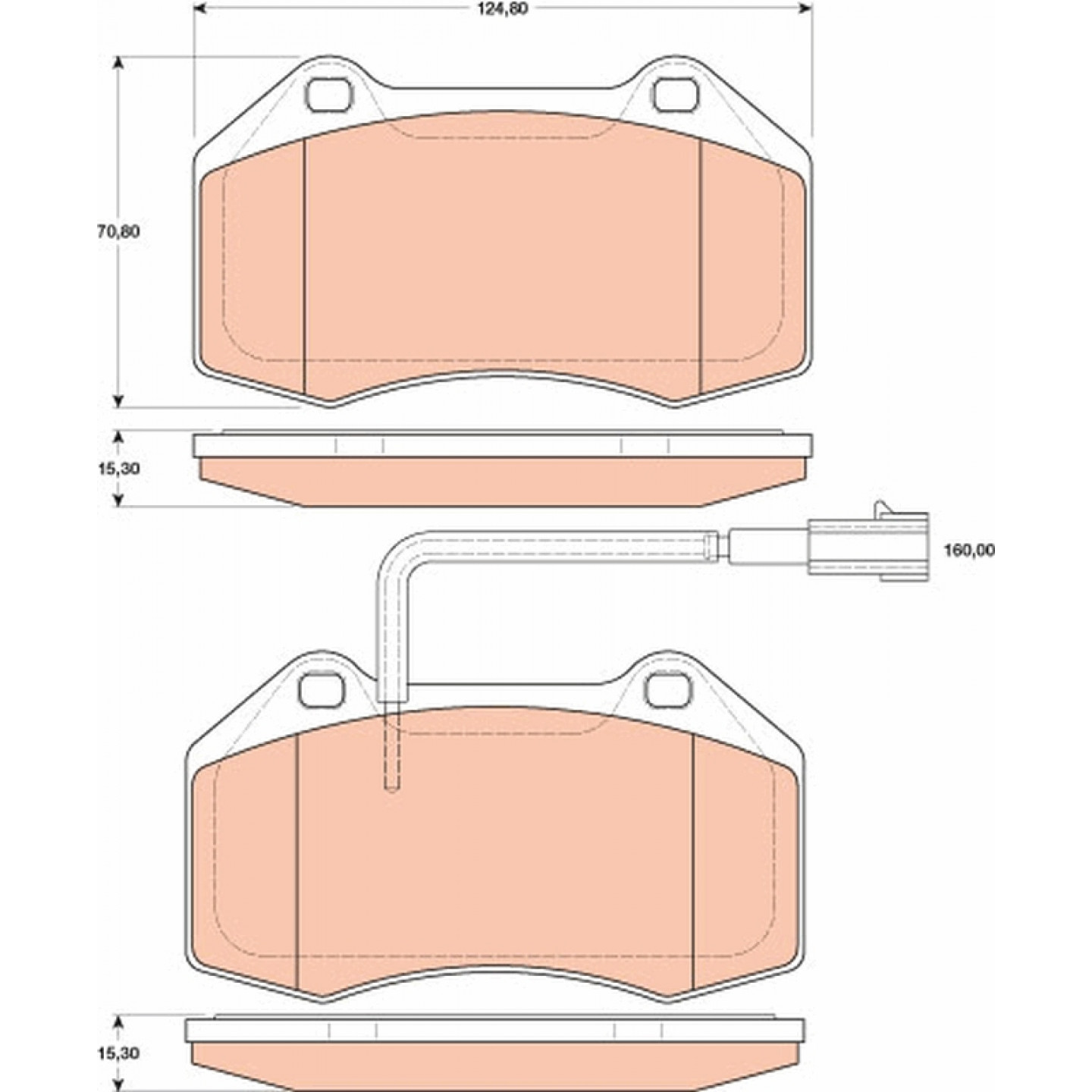 Kit de plaquettes de frein, frein à disque TRW GDB1812
