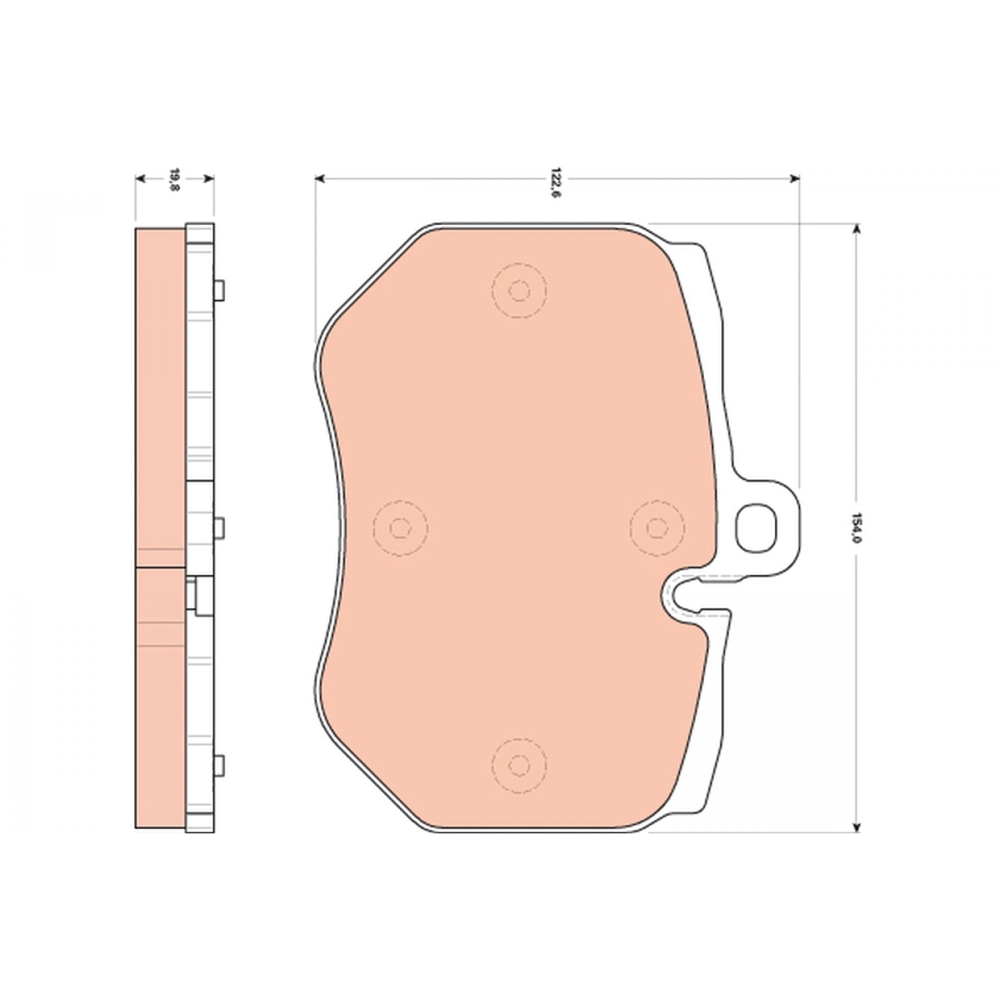 Kit de plaquettes de frein, frein à disque TRW GDB1848