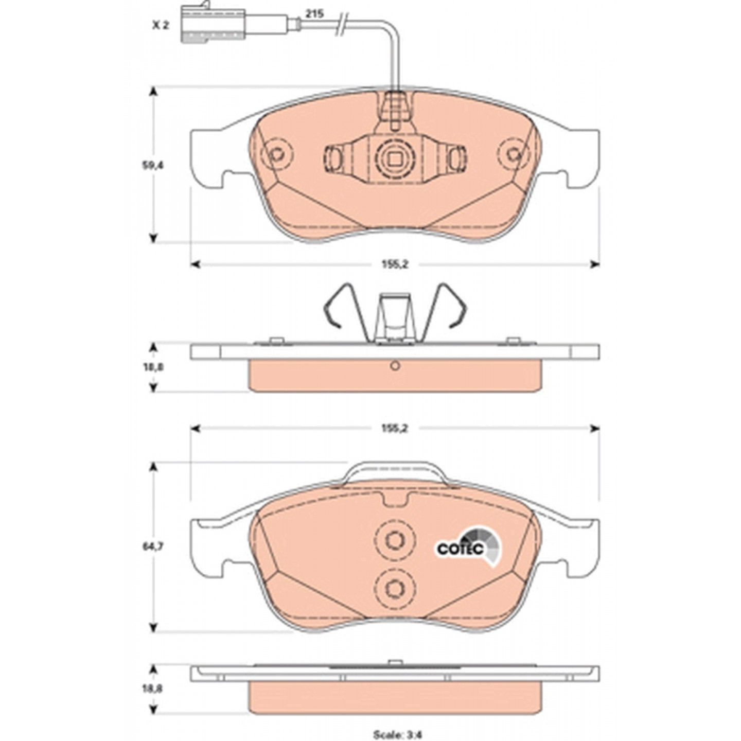 TRW GDB3413 Kit Pastiglie Freno, Freno a Disco conveniente