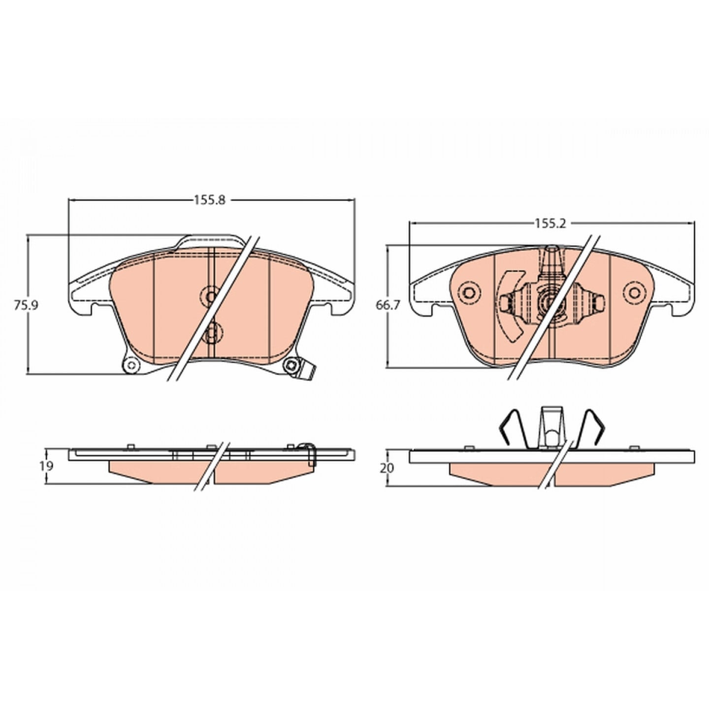 Kit de plaquettes de frein, frein à disque TRW GDB2092