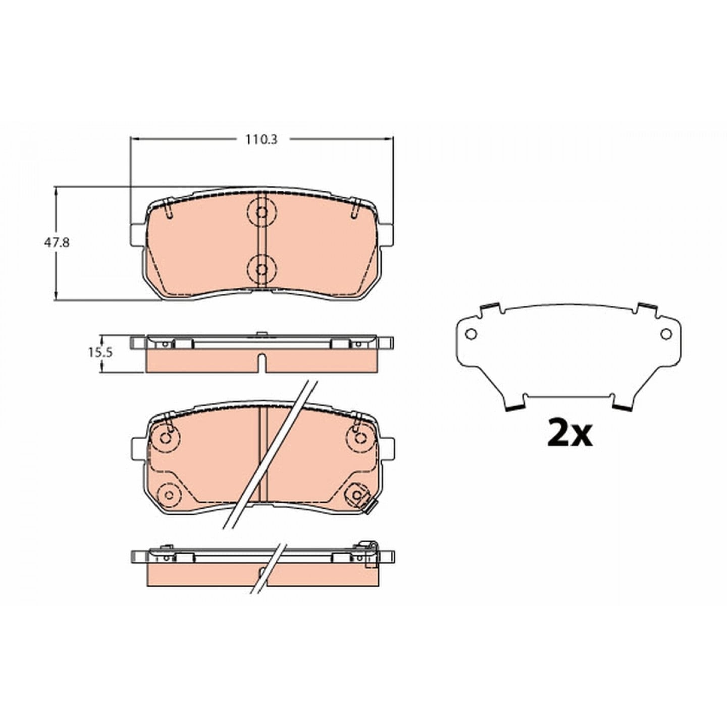Kit de plaquettes de frein, frein à disque TRW GDB2112
