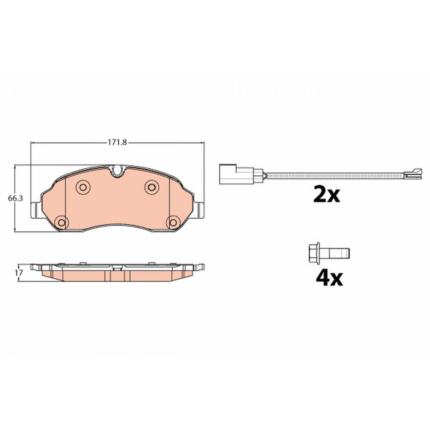 Kit de plaquettes de frein, frein à disque TRW GDB2117