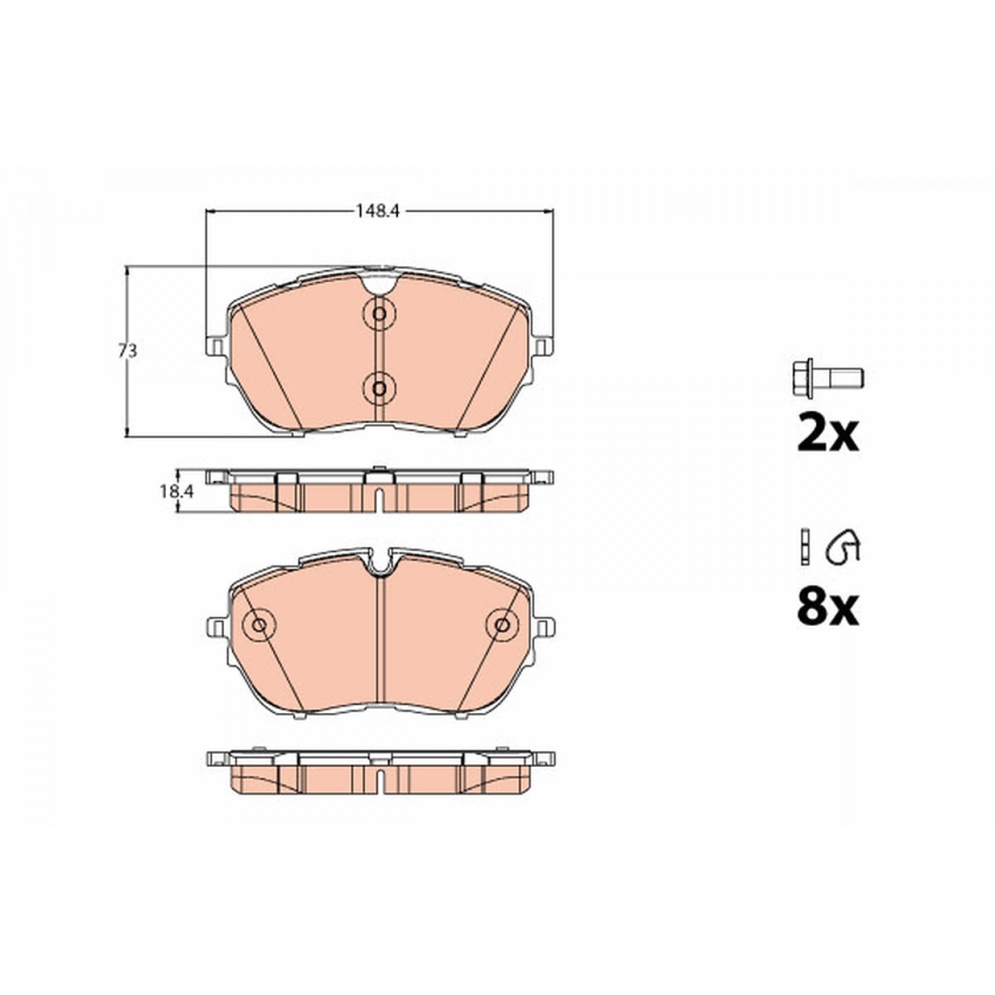 Kit de plaquettes de frein, frein à disque TRW GDB2121