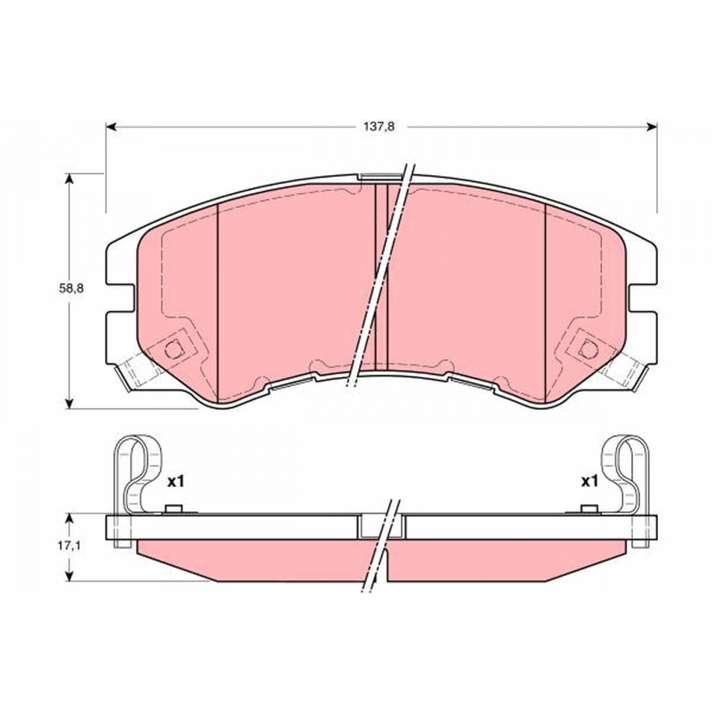 Kit de plaquettes de frein, frein à disque TRW GDB3162