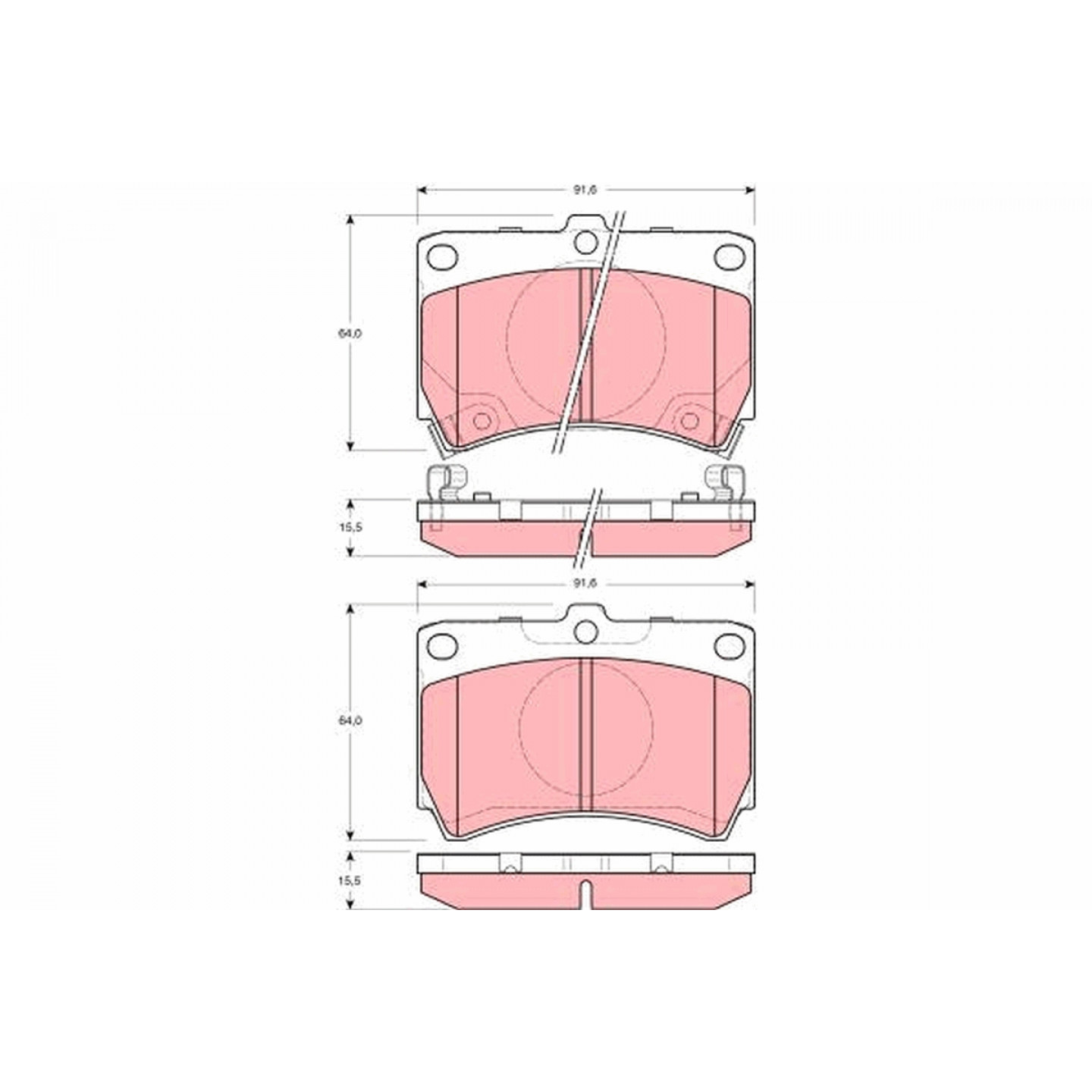 Kit de plaquettes de frein, frein à disque TRW GDB3206