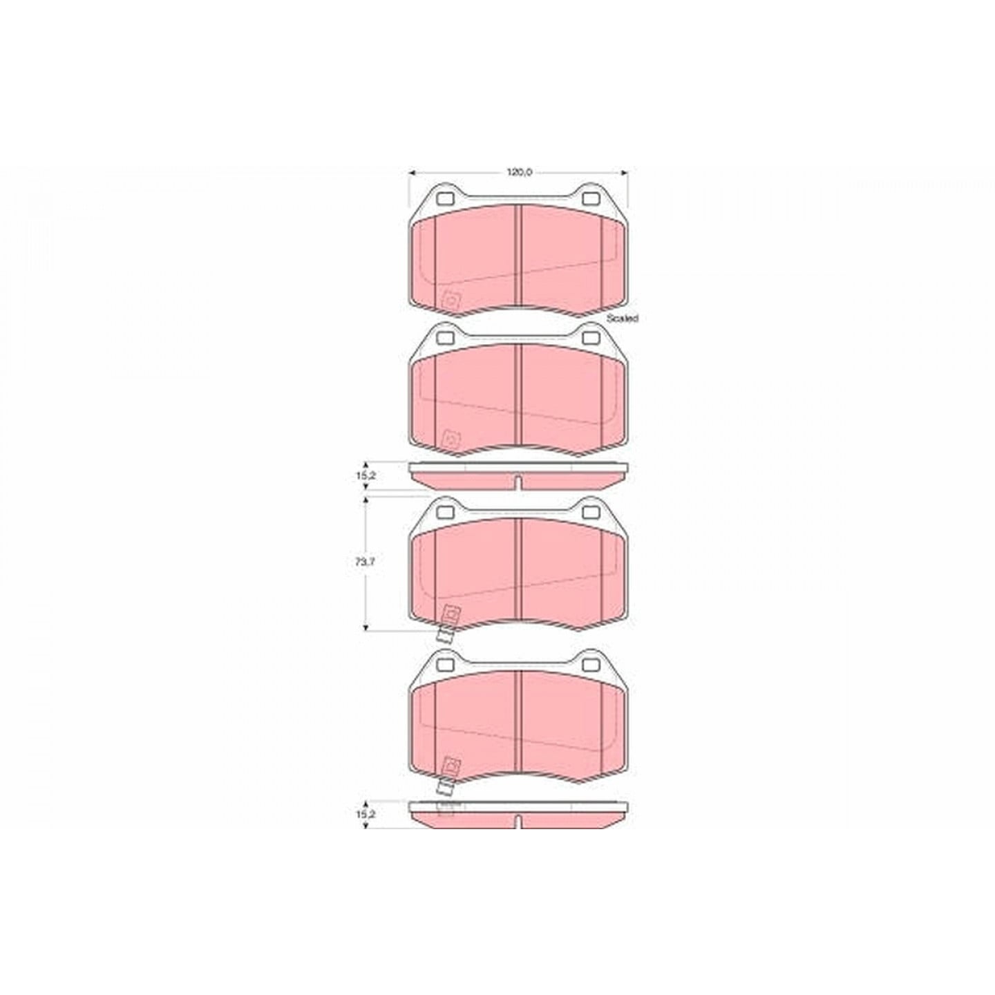 Kit de plaquettes de frein, frein à disque TRW GDB3381