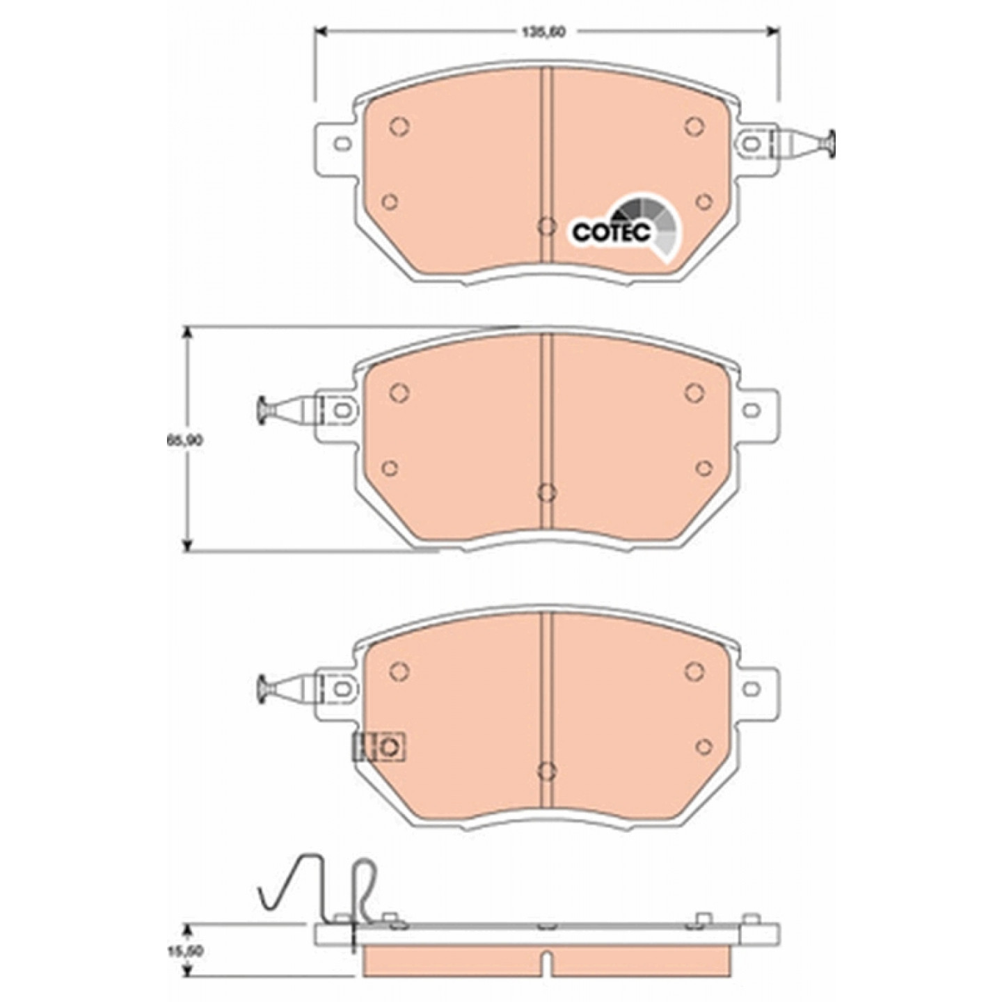 Kit de plaquettes de frein, frein à disque TRW GDB3416