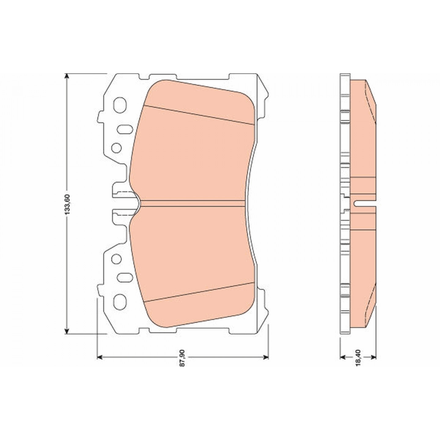 Kit de plaquettes de frein, frein à disque TRW GDB3473
