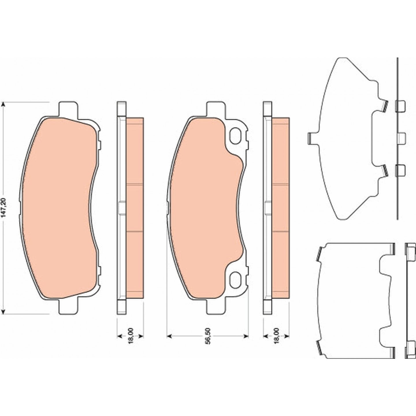 Kit de plaquettes de frein, frein à disque TRW GDB3487
