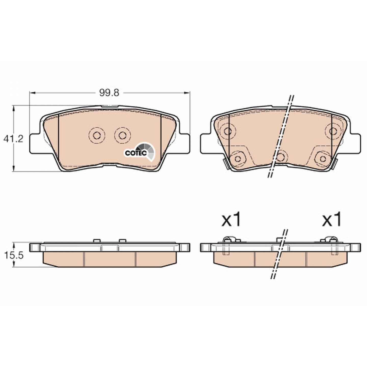 Kit de plaquettes de frein, frein à disque TRW GDB3537