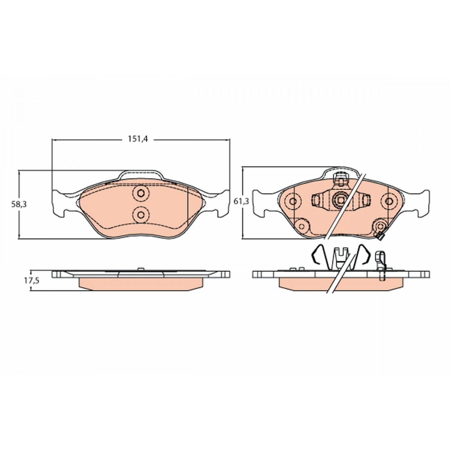 Kit de plaquettes de frein, frein à disque TRW GDB3625