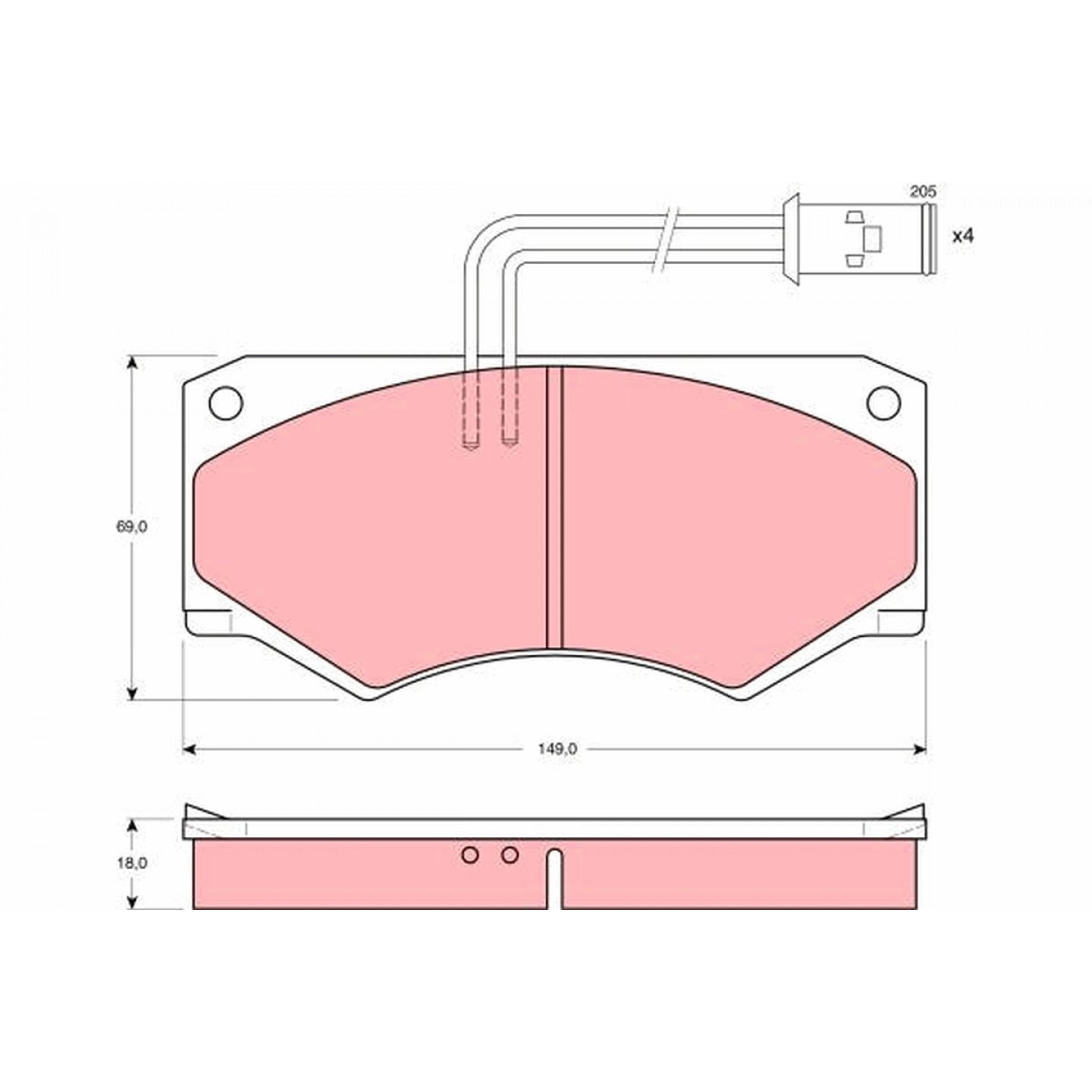 Kit de plaquettes de frein, frein à disque TRW GDB390