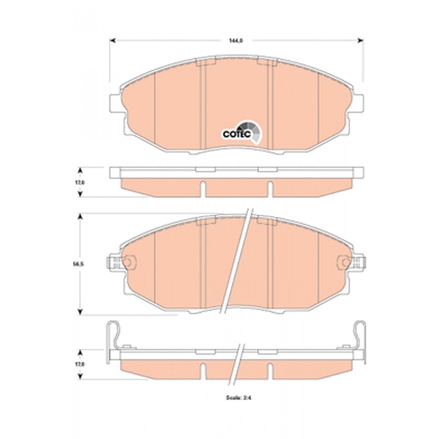 Kit de plaquettes de frein, frein à disque TRW GDB4179