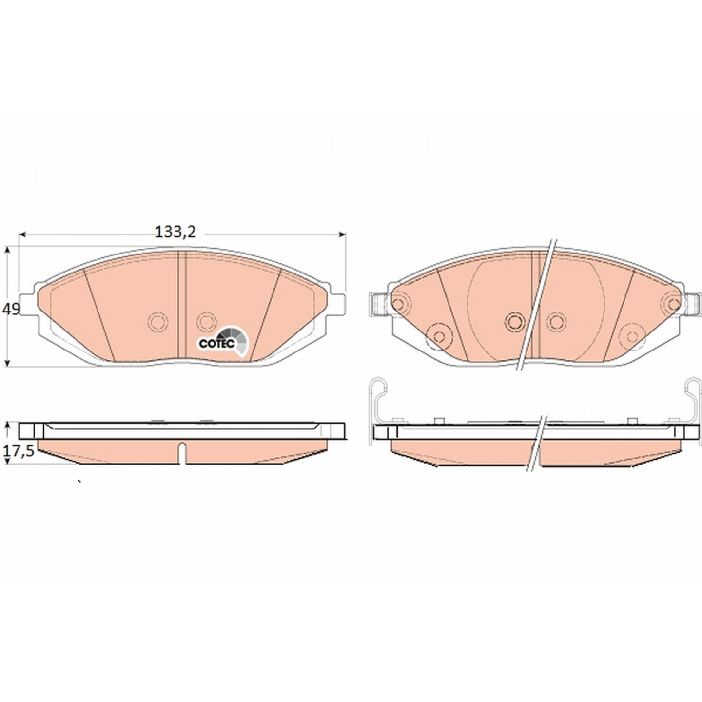 Kit de plaquettes de frein, frein à disque TRW GDB4606