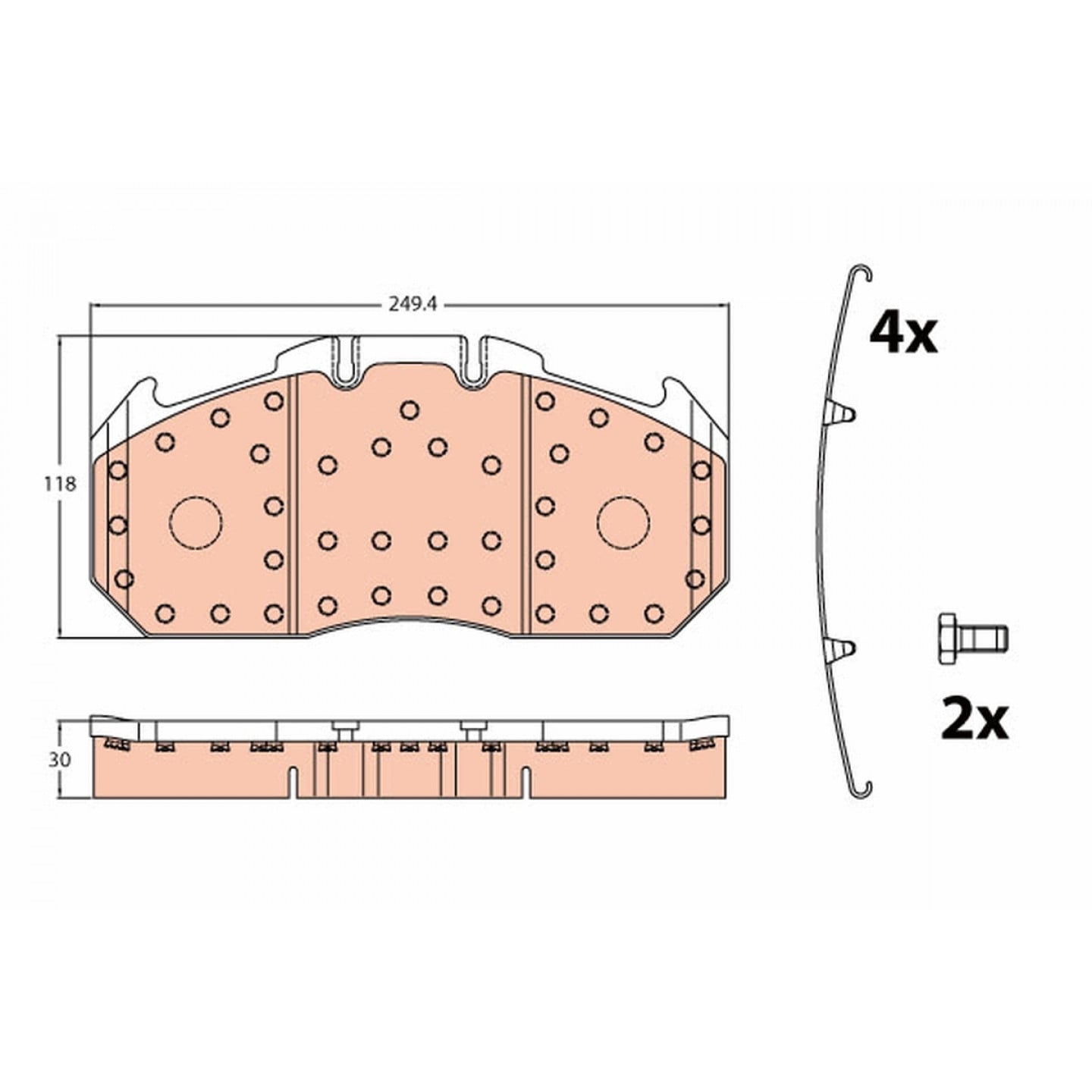 Kit de plaquettes de frein, frein à disque TRW GDB5086