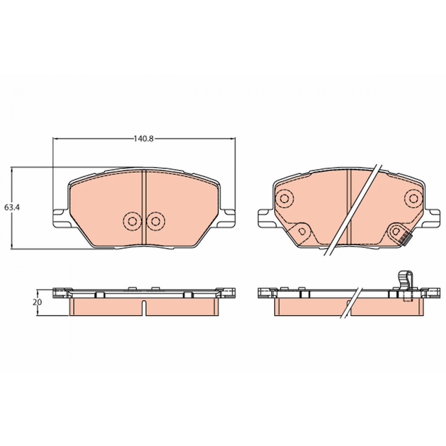 Kit de plaquettes de frein, frein à disque TRW GDB3629