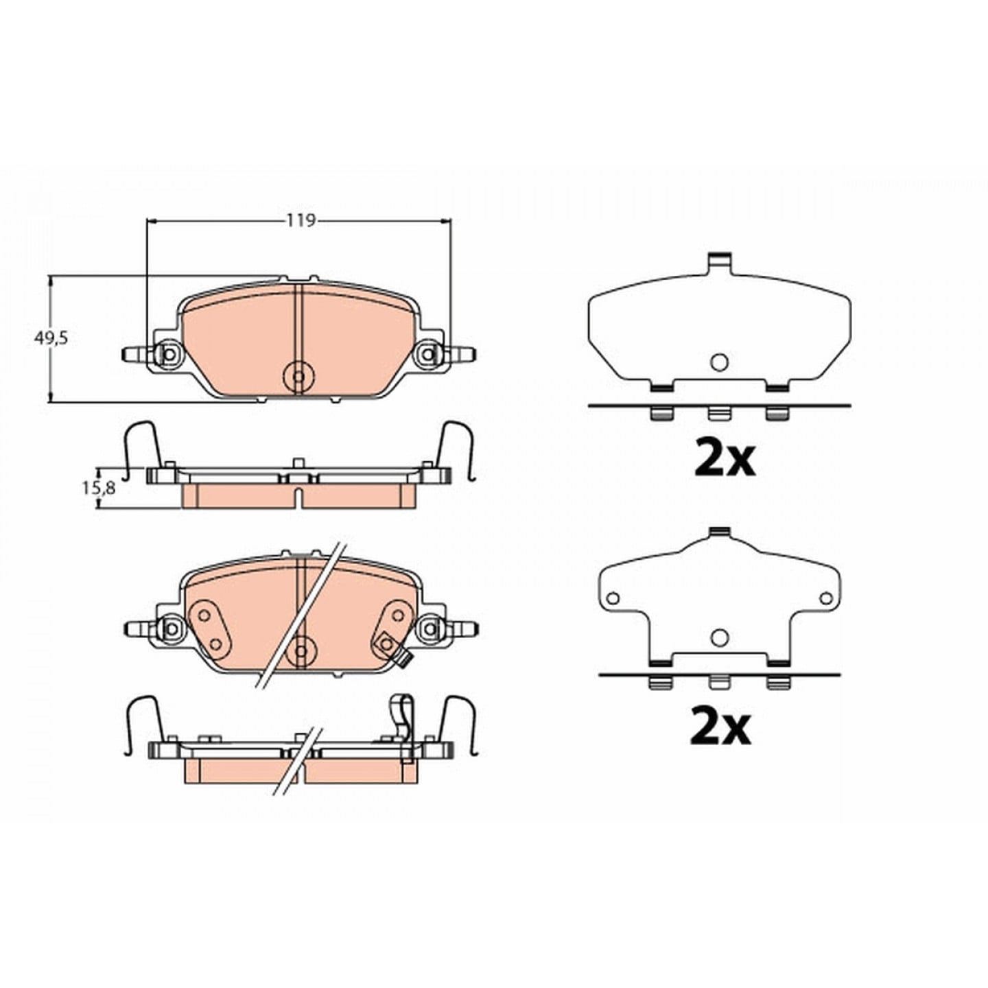 Kit de plaquettes de frein, frein à disque TRW GDB2217