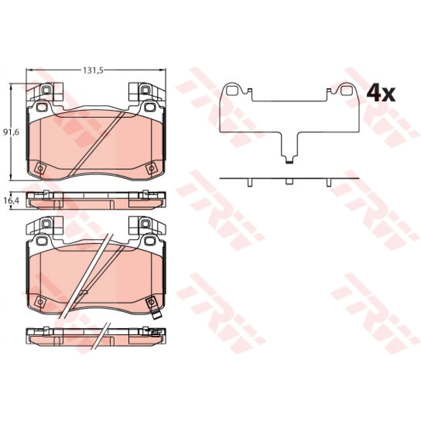 Kit de plaquettes de frein, frein à disque TRW GDB2254