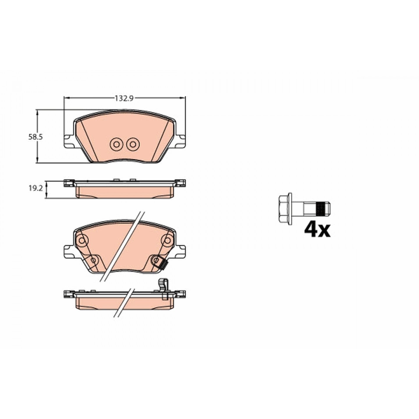 Pastiglie Posteriori Kit Pastiglie Freno Freno A Disco Trw GDB1321 Cotec Per Citroën Ricambio Auto