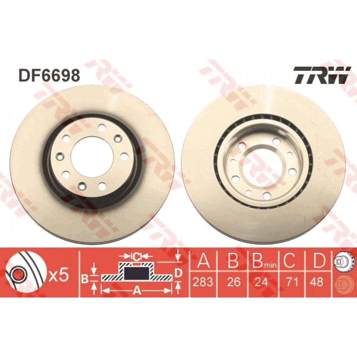 Bremsscheibe TRW DF6698