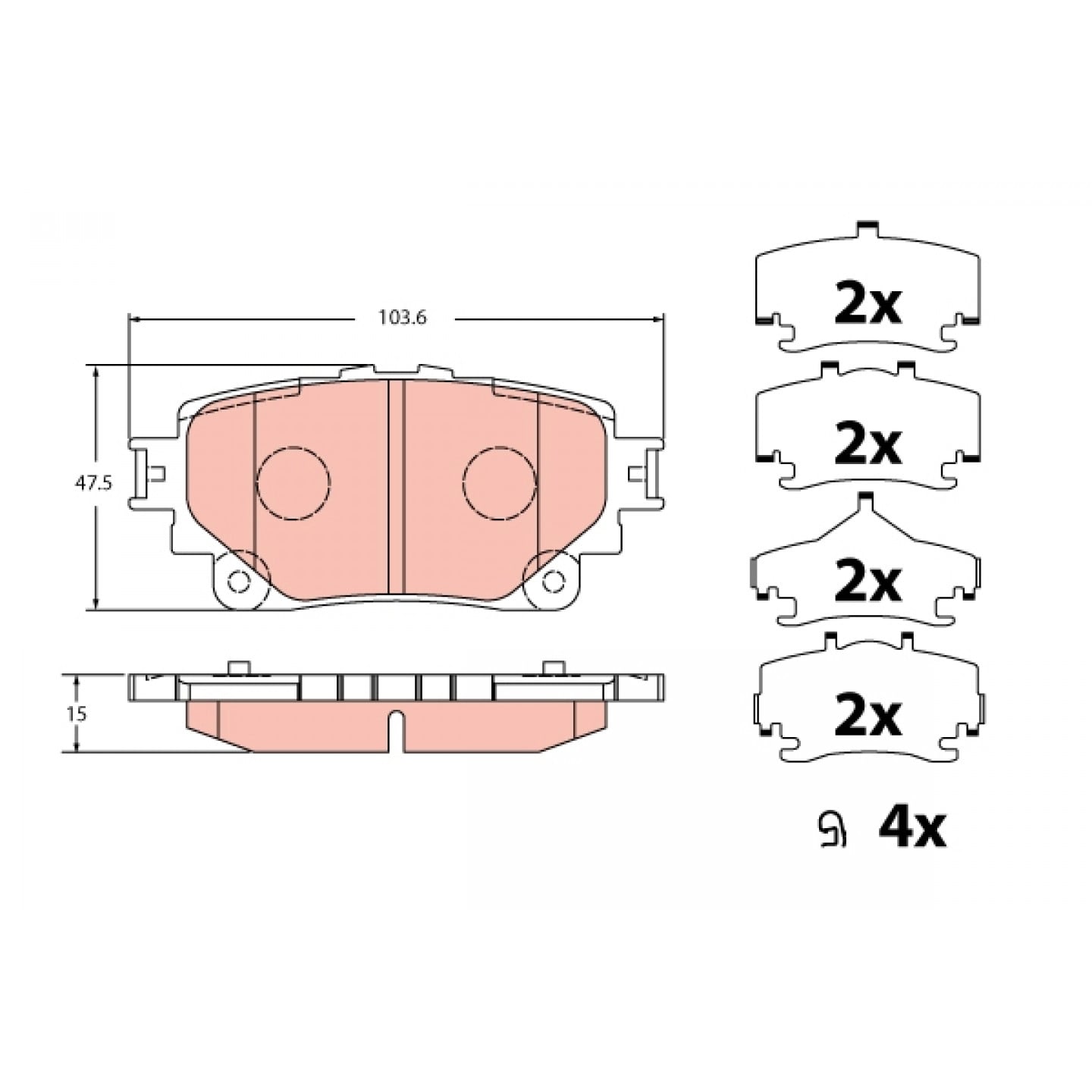 Kit pastiglie freno, Freno a disco TRW GDB2343