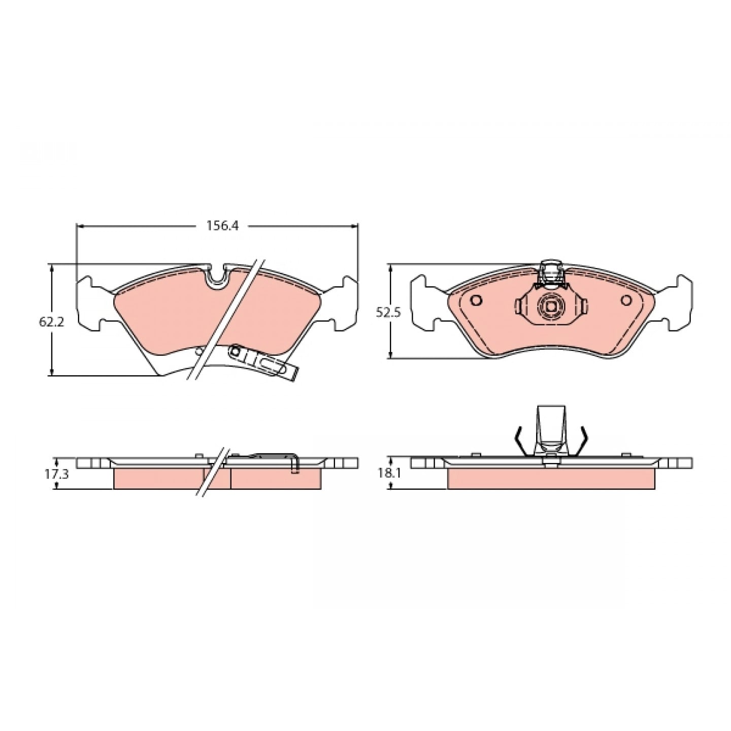 Kit de plaquettes de frein, frein à disque TRW GDB2441