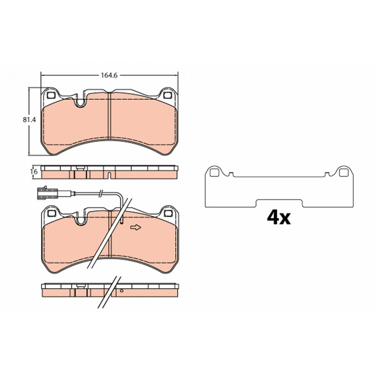 Kit de plaquettes de frein, frein à disque TRW GDB2306