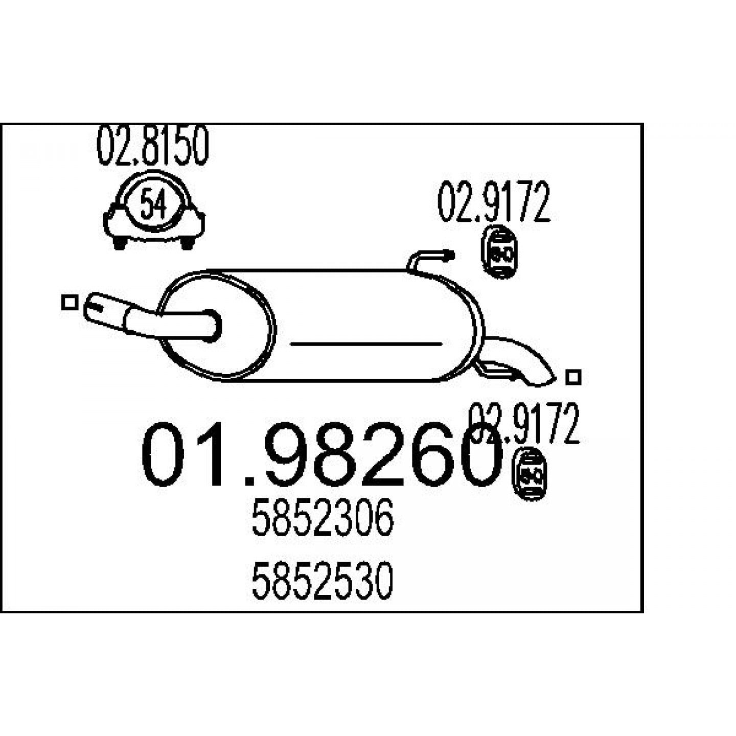 Silenziatore posteriore MTS 01.98260